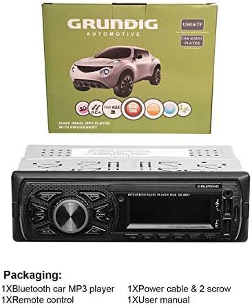 GRUNDİG Araba Stereo Radyo Ses Alıcısı, 1 Din Bluetooth Ses/Eller Serbest Arama Araç Radyosu, Mikrofonlu Kablosuz Uzaktan Dijital