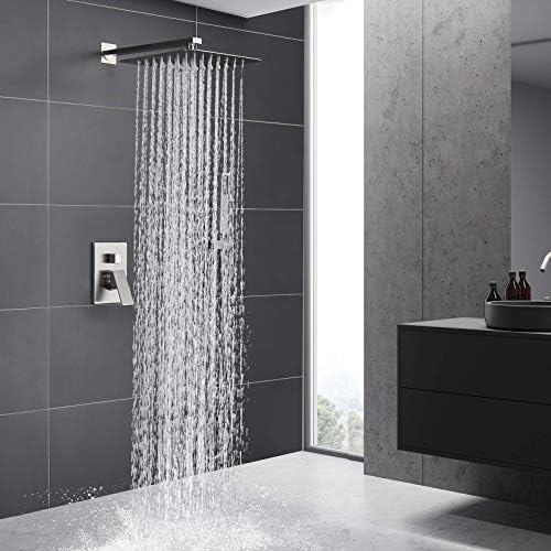 ESNBİA Duş Sistemi, Banyo Lüks 12 İnç Yağmur Duş Başlığı ile El Combo Set, Duvara Monte Yüksek Basınç Yağış Çift Duş Başlığı