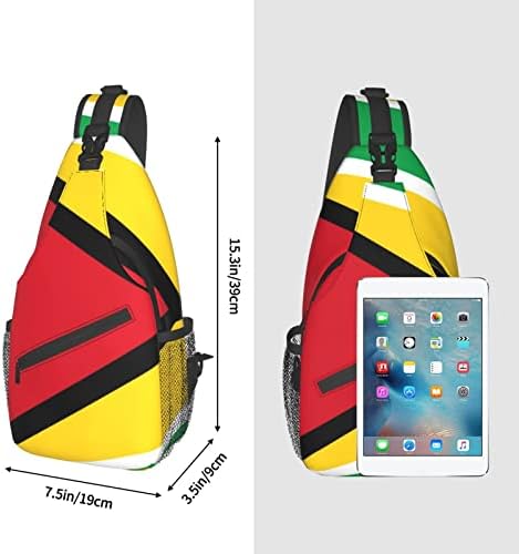 Bayrak Guyana açık Crossbody omuz çantası Unisex genç yetişkin yürüyüş Sling sırt çantası için