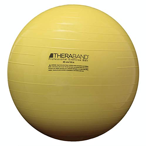 TheraBand Egzersiz Topu, 4'7 ila 5'0 Boyunda Sporcular için 45 cm Çapında Stabilite Topu, Duruş, Denge, Yoga, Pilates, Çekirdek