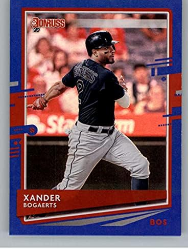 2020 Donruss Holo Mavi Beyzbol 75 Xander Bogaerts Boston Red Sox Resmi MLB PA Beyzbol Ticaret Kartı Ham (NM veya Daha iyi) Durumda