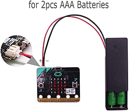 DİYmalls 3 V AAA Pil Tutucu Kılıf Kapak saklama kutusu ile Anahtarı ON/Off PH2.0 2 p Konnektör Erkek Arduino Microbit için (5