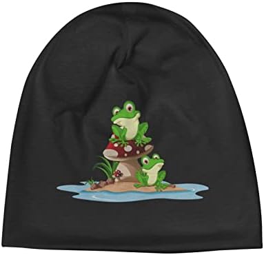 Sevimli Kurbağa Oturan Mantar Siyah Yetişkinler Sıkı Moda Örgü Kap Hedging Rahat Bere sıcak Şapka