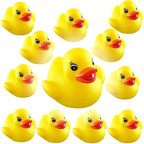 Göz kamaştırıcı Oyuncaklar Mini Kauçuk Ördekler Paketi 12 Ördek Yüzen Bebek Çocuk Banyo Oyuncak Duş Doğum Günü Partisi Iyilik