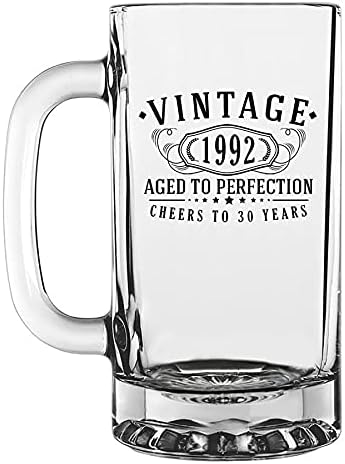 Vintage 1992 Baskılı 16 oz Cam Bira Kupa - 30th Doğum Günü Mükemmellik için Yaşlı - 30 yaşında hediyeler
