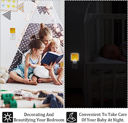 Çiçek sarı ayçiçeği gece ışıkları kapalı, duvar dekoratif gece lambaları yatak odası kreş bebek odası Plug-in LED