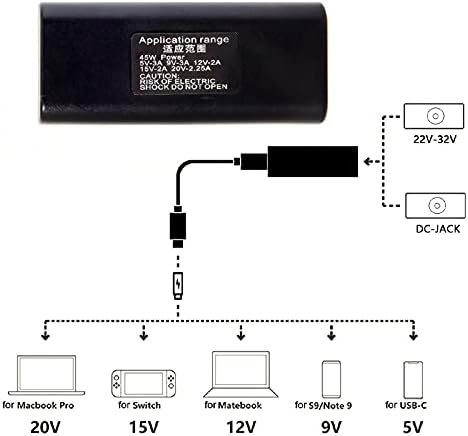 Dizüstü Telefon için USB-C Tip-C Fiş Kablosuna 45w Cablecc DC Jak Girişi (DC 4.81.7 mm)