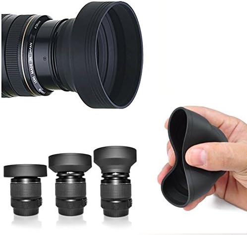 nikon D5600 için 67mm Yumuşak Kauçuk Lens Hood, AF-S DX NIKKOR ile D7500 18-140mm f / 3.5-5.6 G ED VR