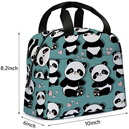 Panda Öğle Yemeği Çantası, Sevimli Çocuklar Yalıtımlı Öğle Yemeği Kutusu Kullanımlık Soğutucu Tote Çanta Çok fonksiyonlu Okul