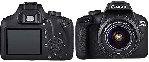 Canon EOS 4000D / Rebel T100 DSLR Kamera ile 18-55mm Lens + 64 GB Hafıza Kartı + Kılıf + Fotoğraf Yazılımı + LPE10 Pil + Flex