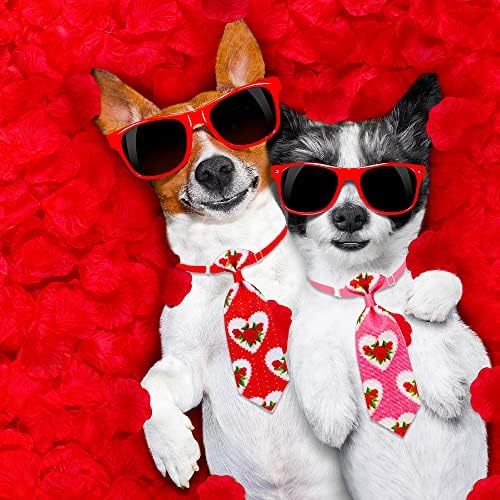 18 adet / paket sevgililer Günü Köpek Kedi Kravat papyon Aşk Dudaklar Öpücük Baskı Pet Yaka Aksesuarları Butik, sevgililer Günü