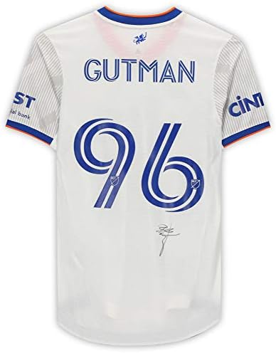 Andrew Gutman FC Cincinnati İmzalı Maç - 2020 MLS Sezonundan 96 numaralı Beyaz Formayı Kullandı-İmzalı Futbol Formaları