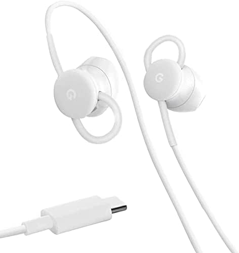 Pixel Telefonlar için Google Earbuds USB-C Kablolu Dijital Kulaklık Tip-C-Mikrofon ve Ses Kontrolü-Beyaz