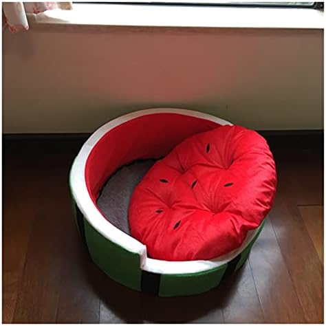 ZSM Kedi ve köpek yatağı 1 adet Sevimli köpek kulübesi Evi Sıcak Pamuk Karpuz Modelleme köpek yatağı Mat Kanepe Pet Kedi Yatak
