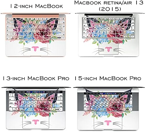 Lex Altern Vinil Cilt ile Uyumlu MacBook Hava 13 inç Mac Pro 16 Retina 15 12 2020 2019 2018 Sevimli Çiçek Kulaklar Kedi Çiçekler