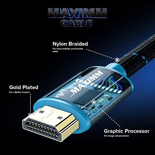 HDMI Kablosu 8 K HDMI 2.1, 2ft, Sertifikalı 48 Gbps, 8K @ 60Hz 18 Gbps 4K@120Hz Ultra Yüksek Hızlı Oyun HDMI Kablosu, 8 K/4 K