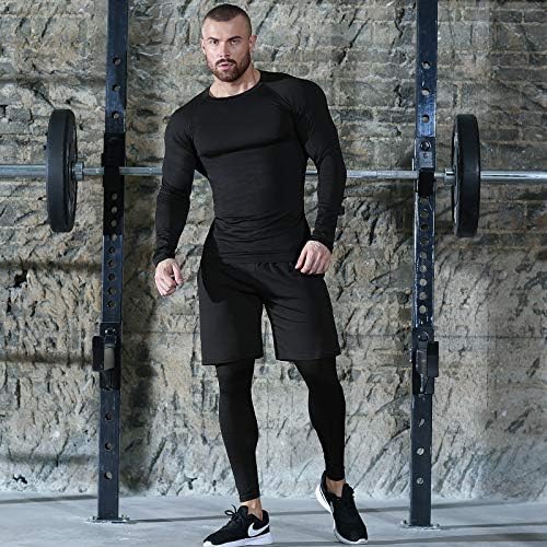 Erkekler egzersiz kıyafetleri Kıyafet Spor Giyim Hoodie Açık Koşu Sıkıştırma Pantolon Şort Üst Uzun Kollu Ceket 5 Parça Set