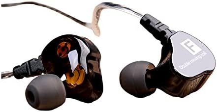 Baoblaze Kulaklıklar Kulaklıklar Kablolu Kulak İçi Kulaklıklar Hi-Fi Kulaklık Gürültü Önleme, 1DD + 1BA Çift Sürücüler-Siyah