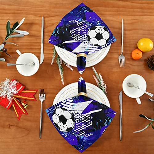 Futbol Bez Peçeteler, Polyester Yumuşak Kullanımlık Yıkanabilir Çevre Dostu Peçeteler için Mutfak, Yemekleri, Düğün, Kokteyl
