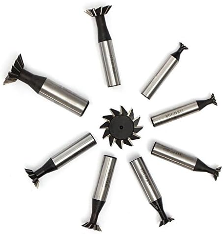 YUN Fırsatlar Gümüş Çift kenarlı Flüt HSS Kırlangıç Kesici Metal İşleme End Mill, 9 Model Boyutları, 10mm 12mm 14mm 16mm 18mm