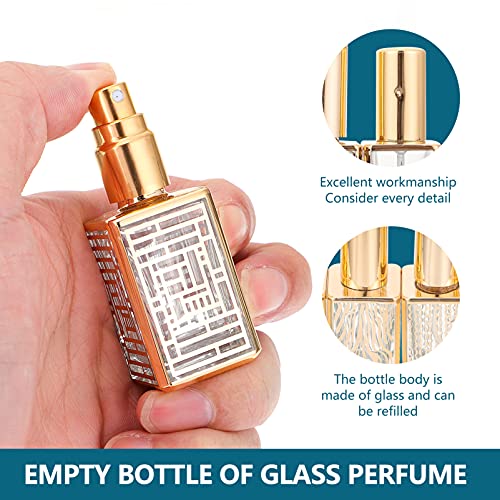 Lurrose 4 Adet Vintage Doldurulabilir Parfüm Şişesi Kristal Sanat Parfüm Sprey Şişe Pompası Cam Şişeler Makyaj Aracı