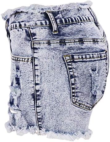 GOODTRADE8 Pantolon Kadınlar için yazlık pantolonlar Seksi Kot Yüksek Bel İnce Kravat-boya Şort Pantolon