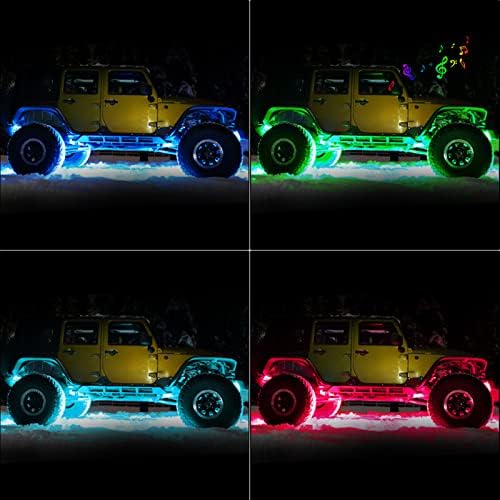 URJEKQ RGB LED kaya ışıkları 16 LEDs renkli Neon Underglow aydınlatma kiti ile uzaktan kumanda telefon APP kontrol müzik modu