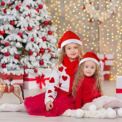 10 Adet Noel Noel baba şapkaları Yetişkin Klasik Unisex Kırmızı ve Beyaz noel şapkaları için Yeni Yıl Tatil Parti Malzemeleri