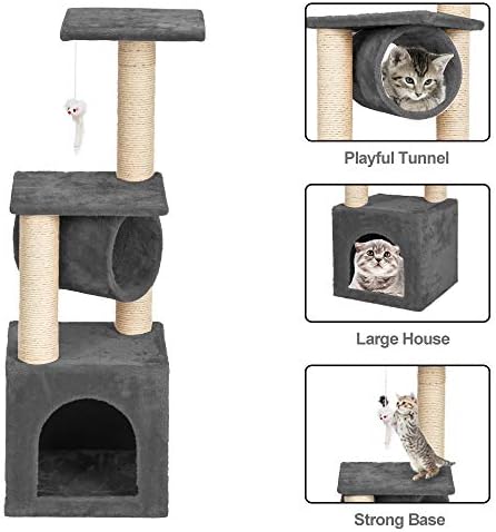 36 Kararlı Sevimli Sisal Kedi Tırmanma Tutucu Kedi Kulesi Gri