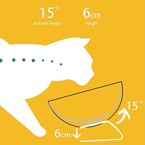 Putybudy Çift Kedi Kaseleri Su ve Gıda Dağıtıcısı, 15 ° Eğimli Kedi Maması Kasesi, Hafif Plastik Evcil Hayvan Kaseleri Kolay