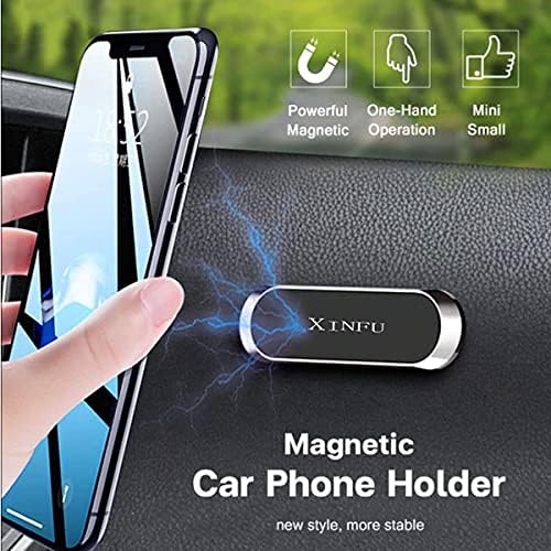 XİNFU Mini manyetik araç tutucu telefon tutucu 2 paket 360 Rotasyon Güçlü Mıknatıs Cep telefon tutucu için araba dashboard Manyetik