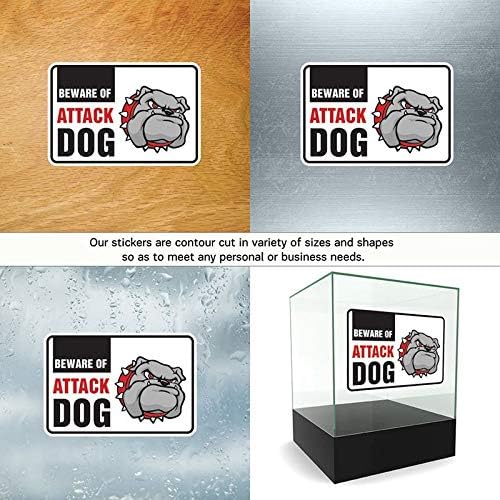 Çıkartma Etiketi Saldırı Köpeği Bulldog'a Dikkat Edin 5 X 3,4