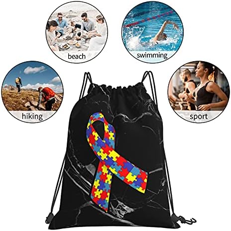 Otizm ipli sırt çantası spor salonu spor dize çanta yüzme Sackpack erkekler kadınlar için