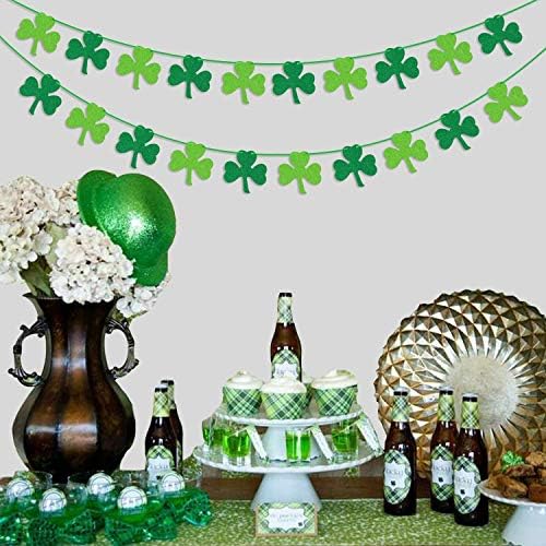 Keçe Yonca Yonca Çelenk Afiş-Aziz Patrick Günü Afiş Dekor-Aziz Patrick Günü Çelenk Süslemeleri-İrlanda Parti Malzemeleri