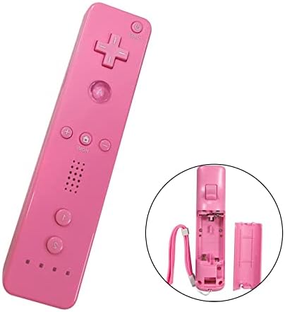 Wii ve Wii U için Bilek Kayışı ile Shiwaki Gamepad Uzaktan Kumanda Değiştirme Yüksek Performanslı Bluetooth Kablosuz Denetleyici-Pembe