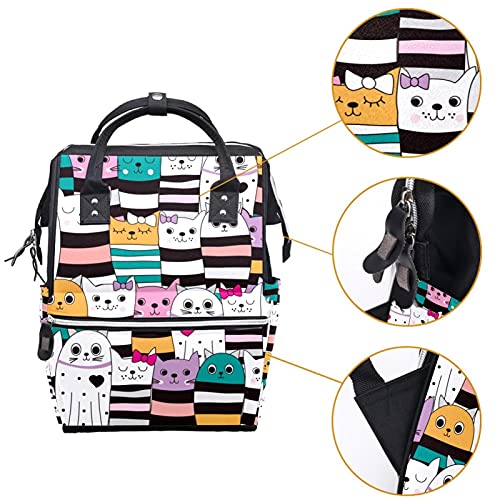 Kadınlar için sırt çantası Bebek Bezi Çantası, Erkekler için Seyahat Çantası Laptop Çantaları Bookbag Schoolbag Renkli Çizgili