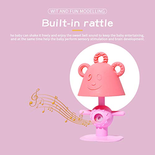 Bebek Kendini Bebek diş çıkartma oyuncakları Sallanan Silikon Diş Kaşıyıcı Yatıştırıcı Emzik BPA Ücretsiz (Pembe)