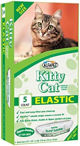 Alfapet Kitty Kedi Tavası Çöp Kutusu Tek Kullanımlık, Elastik Gömlekler-5'li Paket-Ekstra Dev, jumbo, süper jumbo Boyutlu çöp