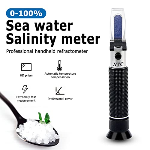 Tuzluluk Ölçer-0-100 % Salinometer El Tuzluluk Refraktometre Deniz Suyu Tuz Konsantrasyonu Metre Cihazı