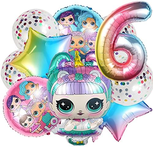 Rekcopu Doğum Günü Partisi Dekorasyon Sürpriz Bebek Balon için 7th Doğum Günü Parti Malzemeleri (Pink-7th)