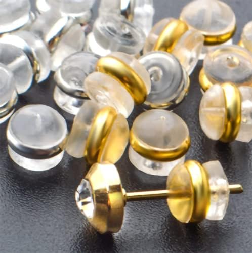 30 Adet Silikon Küpe Arkaları Gümüş ve Altın Kemer Kauçuk Hipoalerjenik Güvenlik Plastik Küpe Çıtçıt için Geri Küpe Küpe için