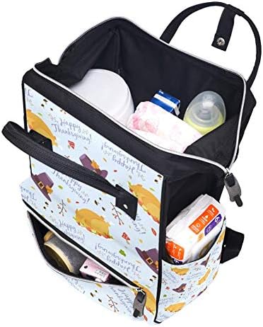 Şenlikli Şükran Günü Elemanları Desen Değiştirme Bebek Çantaları Büyük seyahat sırt çantası Bebek Bezi Çantası Tote Çanta İçin