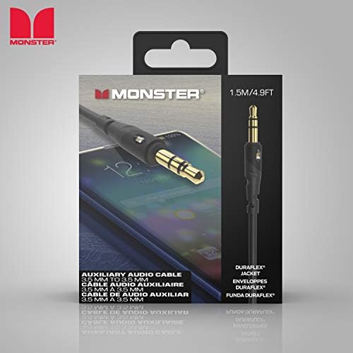 Monster Essentials Mini'den Mini'ye Ses Bağlantı Kablosu-Duraflex Ceketli 3,5 mm Stereo Erkek-Erkek AUX Kablosu, 1,5 M