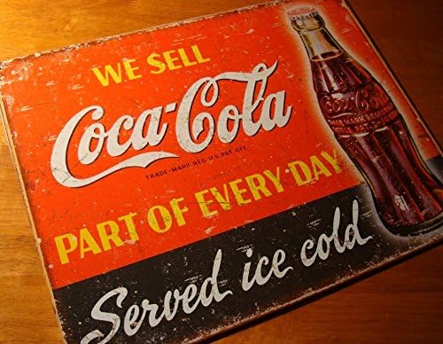 Her Gün Servis Edilen Buz Gibi Soğuk Retro Vintage Tarzı Kola Tabelasının Bir Kısmını Satıyoruz