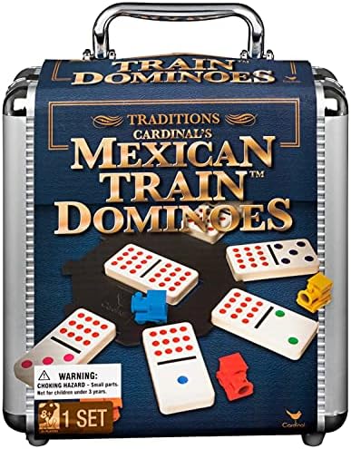 8 Yaş ve üstü Aileler ve Çocuklar için Alüminyum Taşıma Çantasında Meksika Tren Domino Oyunu