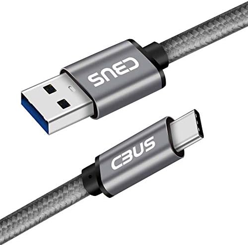 [3-Pack Uzay Gri] CBUS 3A Ağır Örgülü USB-C 3.1 USB-A 3.0 Hızlı Şarj Kablosu (0.5 ft/3ft/6ft) için BLU G9, Moto G7 Güç, G6, Z3,