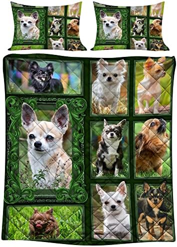 Chihuahua Köpek Yorgan yatak seti, Köpek Severler için En İyi Hediye, Hediye için Erkek, Kız, Anne, Büyükanne, Özel Ad (Tek,