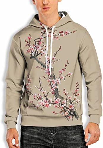 Unisex Sakura Hoodies erkek kadın bahar sonbahar rahat gevşek ipli uzun kollu kapüşonlu Sweatshirt