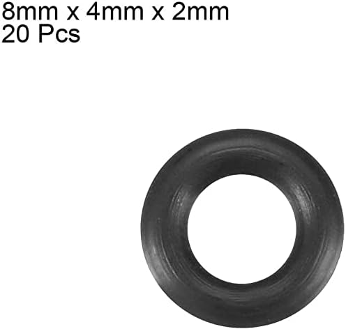 EuısdanAA Nitril Kauçuk O-Ringler, 8 mm OD 4 mm ID 2 mm Genişlik, Metrik Buna-N Sızdırmazlık Contası, 20'li Paket(Cuntas tóricas