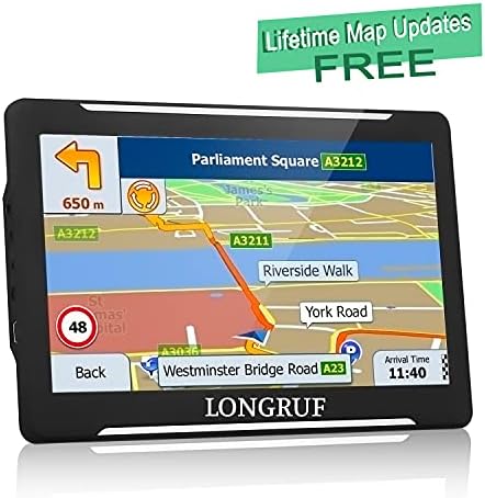 【2022 New】 GPS Navigasyon için Araba, LONGRUF Son Harita 7 inç Dokunmatik Ekran Gerçek Ses Konuşulan Turn-by-Turn Yön Hatırlatan